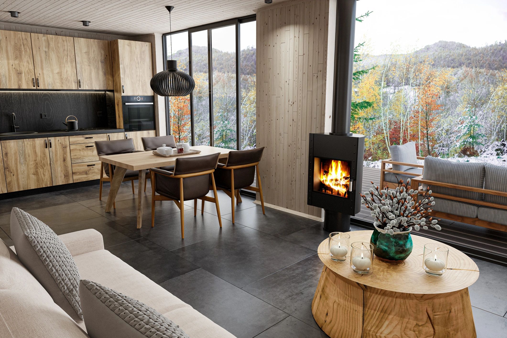 Modern living room in a rental property